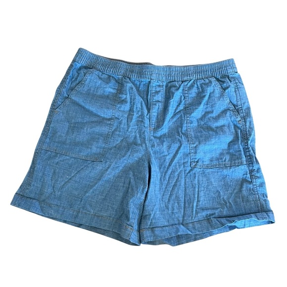 Jordache Casual Blue chambray soft lightweight cotton Shorts women’s large - Picture 9 of 9